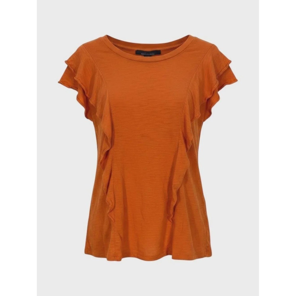 White House Black Market Women's Ruffle Top L
